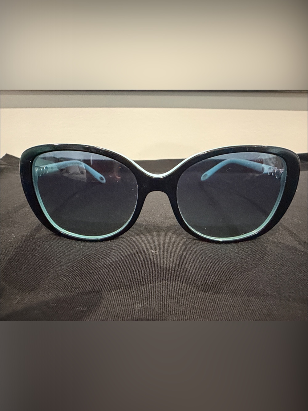 Tiffany & Co. Black Sunglasses with Teal Trim